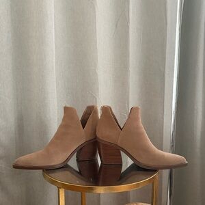 Vince Suede Tan Ankle Booties